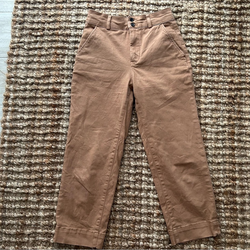 Everlane brown organic straight leg pants